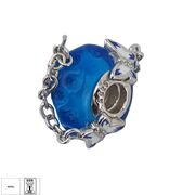 Talisman argint albastru cu fluturi