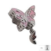 Talisman argint fluturi roz