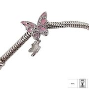 Talisman argint fluturi roz