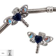 Talisman argint libelula colorata