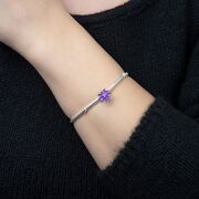 Talisman argint floare email mov