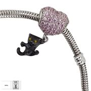 Talisman argint inima si pisicuta