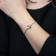 Talisman argint semiluna colorata si pisica