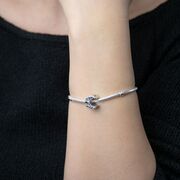 Talisman argint semiluna zirconii negre