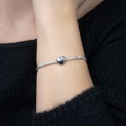 Talisman argint pisica si labuta roz