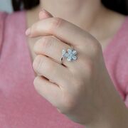 Inel argint floare delicata reglabil Felys