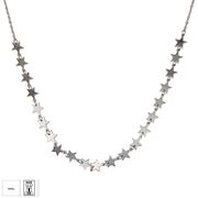 Lant argint la baza gatului cu stelute