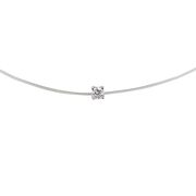 Lant argint silicon solitaire