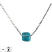 Lant argint cu pandantiv crystal aquamarin Thia