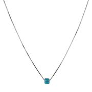 Lant argint cu pandantiv crystal aquamarin Thia