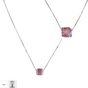 Lant argint cu pandantiv crystal roz Thia