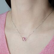 Lant argint cu pandantiv crystal roz Thia