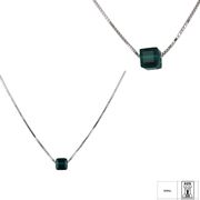 Lant argint cu pandantiv crystal verde Thia