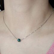 Lant argint cu pandantiv crystal verde Thia