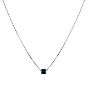 Lant argint cu pandantiv crystal verde Thia