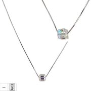 Lant argint cu pandantiv crystal colorat Thia