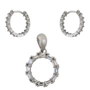 Set argint simplu cu zirconii  Liza