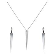 Set argint lant si cercei triunghi Thia