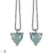 Cercei argint inima aquamarin Thia