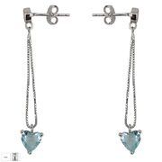 Cercei argint inima aquamarin Thia