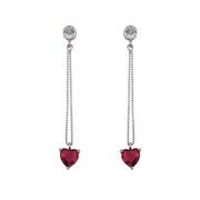 Cercei argint inima fucsia Thia