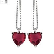 Cercei argint inima fucsia Thia