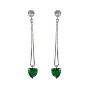 Cercei argint inima verde Thia