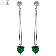 Cercei argint inima verde Thia