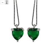 Cercei argint inima verde Thia