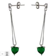 Cercei argint inima verde Thia