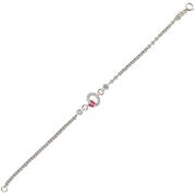 Bratara argint copii fluturas email Pink