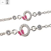 Bratara argint copii fluturas email Pink