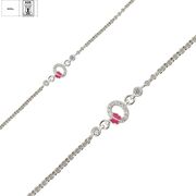 Bratara argint copii fluturas email Pink