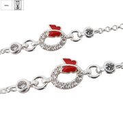 Bratara argint copii fluturas email Red