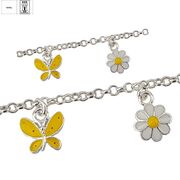 Bratara argint copii fluturasi email Yelow