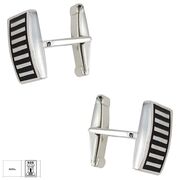 Butoni argint dreptunghiulari Rows