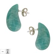 Cercei argint bombati Amazonit
