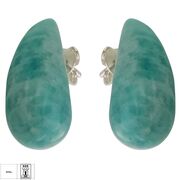 Cercei argint bombati Amazonit