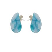 Cercei argint bombati Larimar