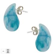 Cercei argint bombati Larimar