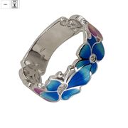 Inel argint multicolor email Frey