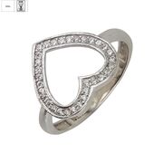 Inel argint zirconii Big heart, marime 56