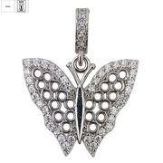 Pandantiv argint zirconii Butterfly