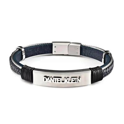 Bratara albastra, Daniel Klein, pentru barbati, din piele, DKB.6.2071.01