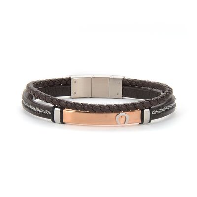 Bratara cafenie, Santa Barbara Polo, pentru barbati, din piele, SBJ.6.1058-3