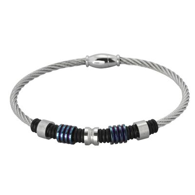 Bratara albastra, AAB, pentru barbati, din otel inoxidabil, BSS642-34