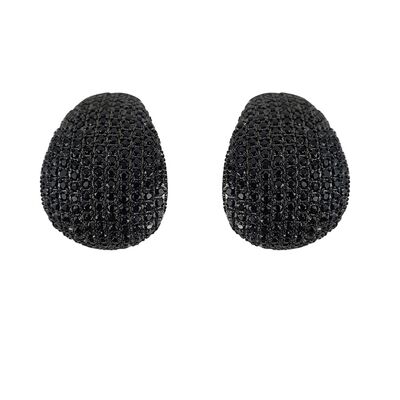 Cercei argint fancy black cu zirconii negre