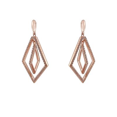 Cercei argint lungi rose-gold Ivonne