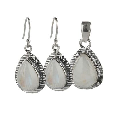 Set argint cu piatra lunii Claire