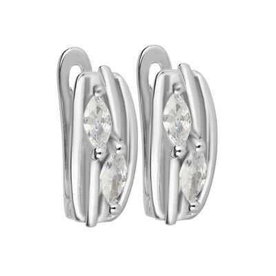 Cercei argint Elize cu zirconii albe